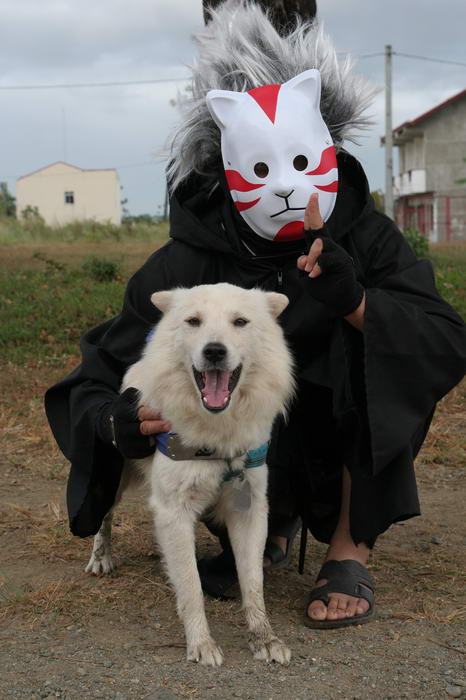 cosplay costume anbu mask cloak kunai wig naruto konoha ninja xtian mack shinobi japan anime akamaru dog