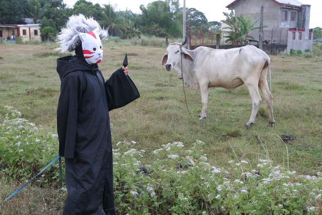 cosplay costume anbu mask cloak kunai wig naruto konoha ninja xtian mack shinobi japan anime cow bull 